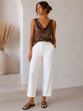 Nic + Zoe • NWOT White Straight-Leg Pants  W19-21” R12” I25”